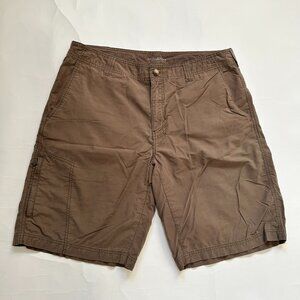 Columbia Omni-Shade Sun Protection Brown zip cargo pocket Shorts Mens Size 36